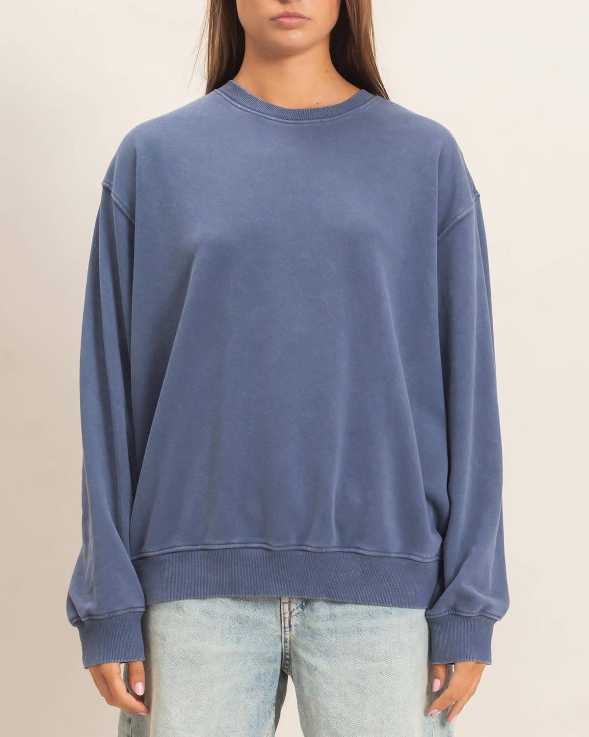 Casual Cutie Mineral Wash Crew Neck Sweatshirt