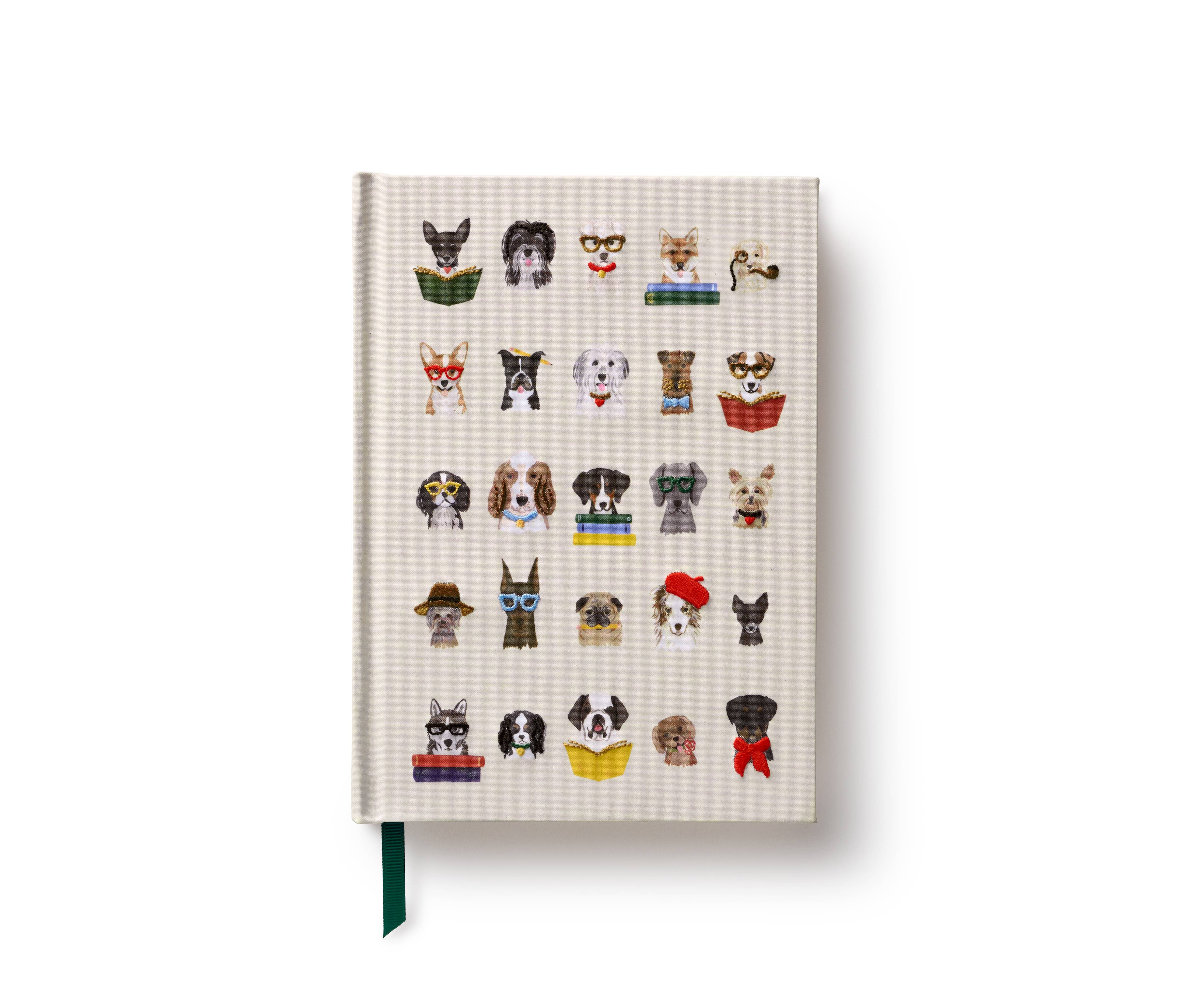 Studious Dogs Embroidered Journal - Blackbird Boutique