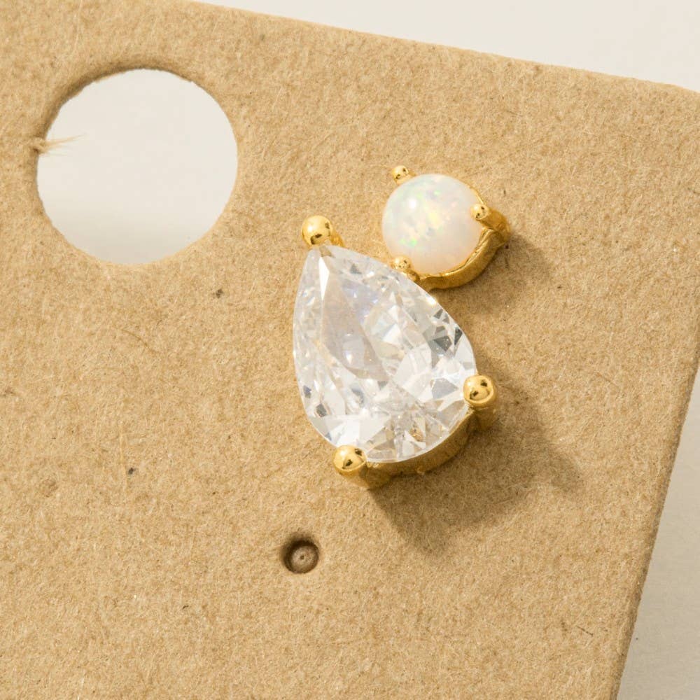 Rhinestone Teardrop Stud Earrings - Blackbird Boutique