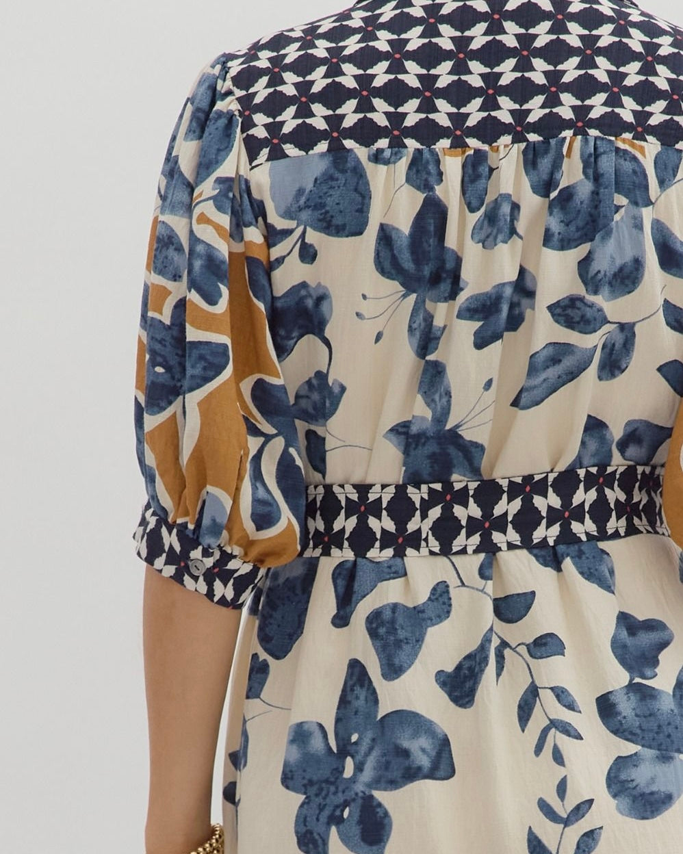 Botanical Print Midi Shirt Dress