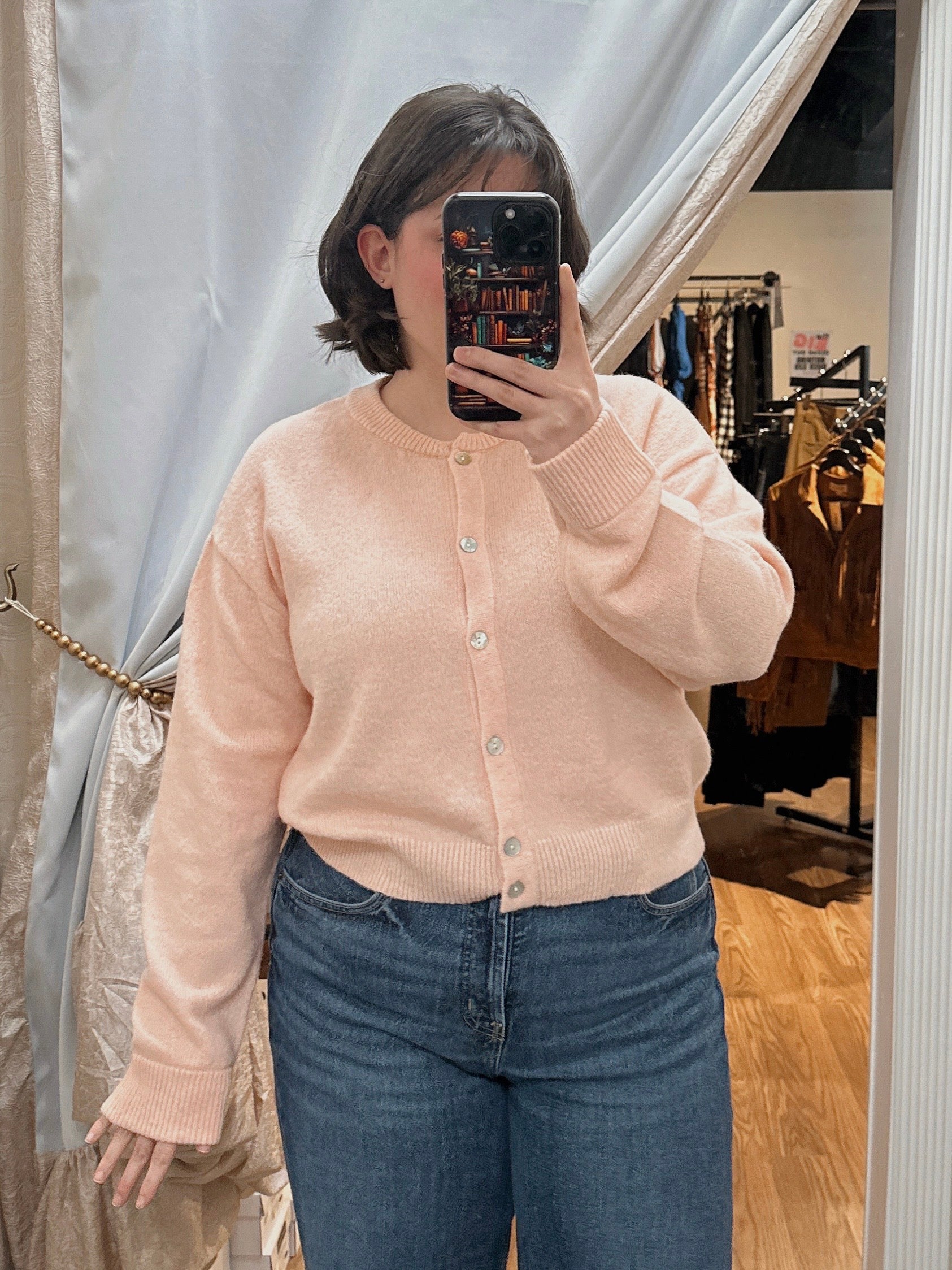 Knit Crew Neck Cardigan