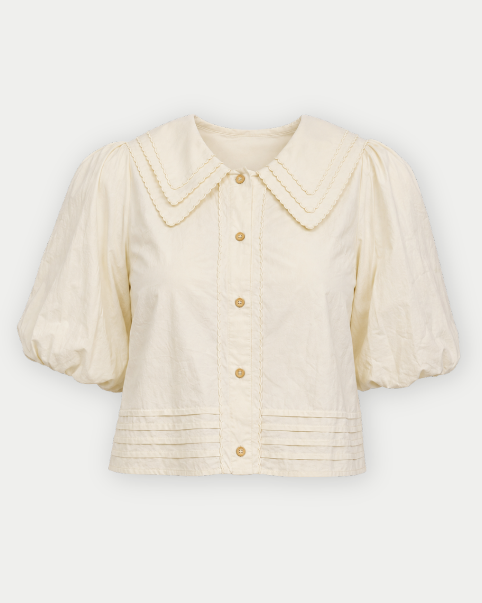 Delores Triple-Layer Collar Puff Sleeve Top
