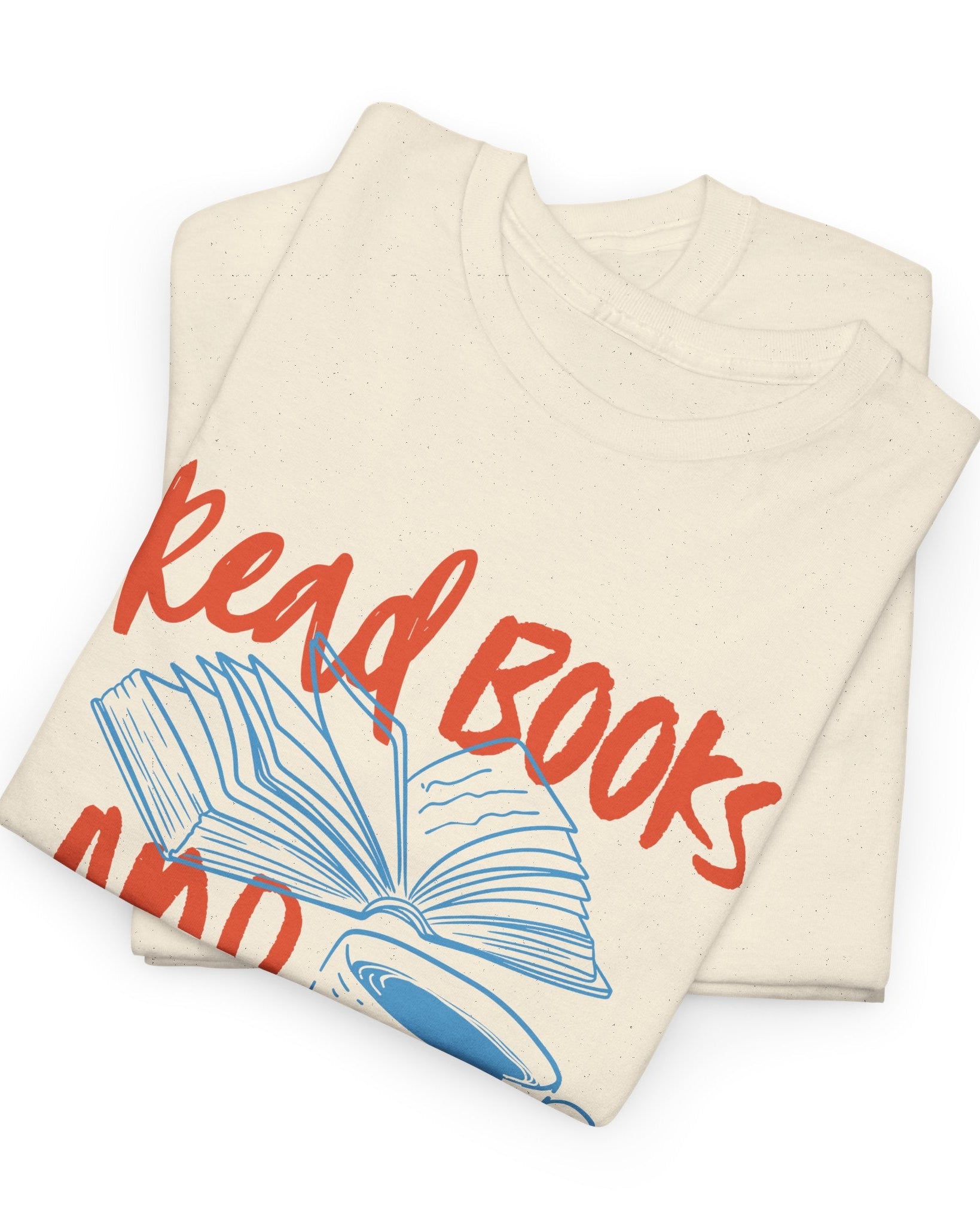 Folded towel with 'Read Books' text and book illustration on a white background