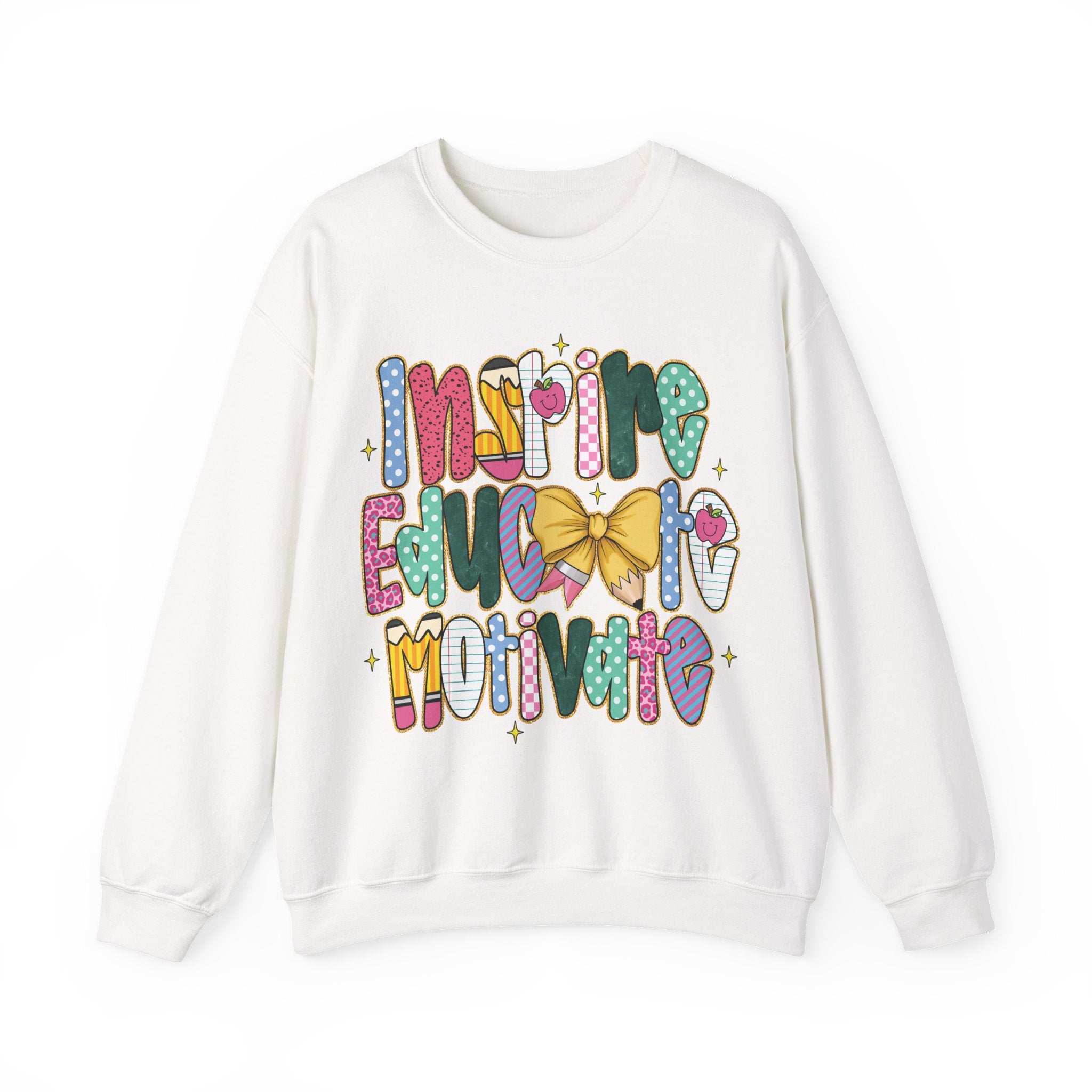 {ONLINE ONLY} Inspire/Educate/Motivate Teacher Graphic Crewneck Sweatshirt