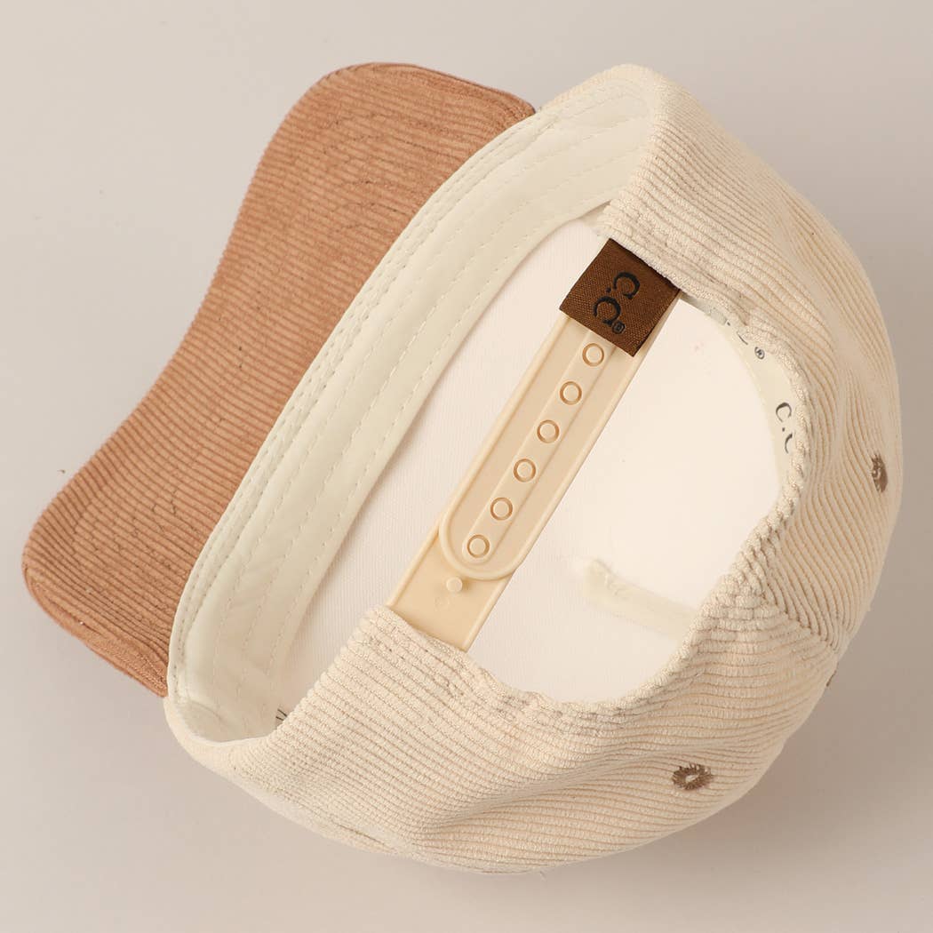 Merry Christmas Fun Text Two-Tone Corduroy Cap - Blackbird Boutique