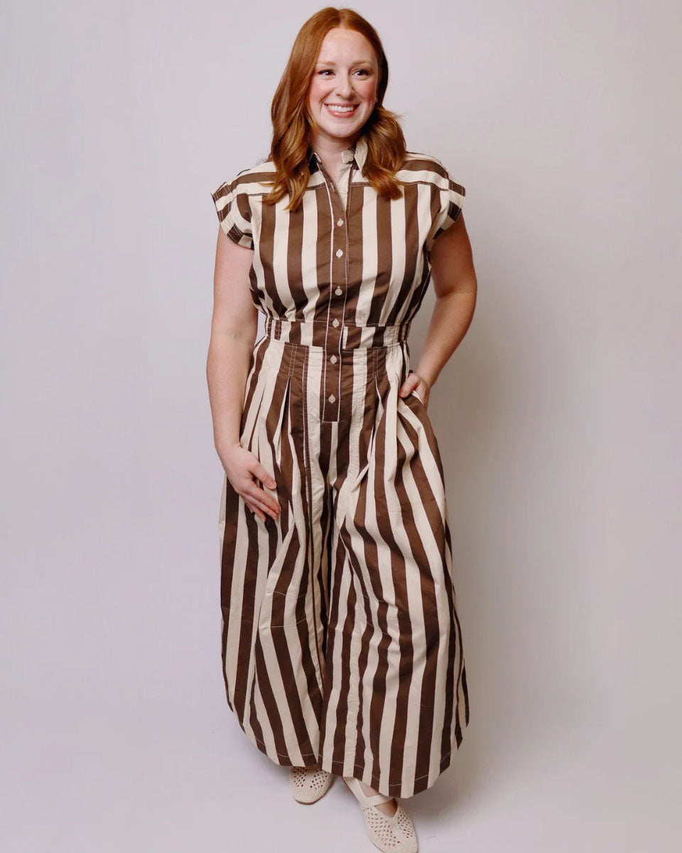 Tatum Sleeveless Wide Leg Striped Jumpsuit