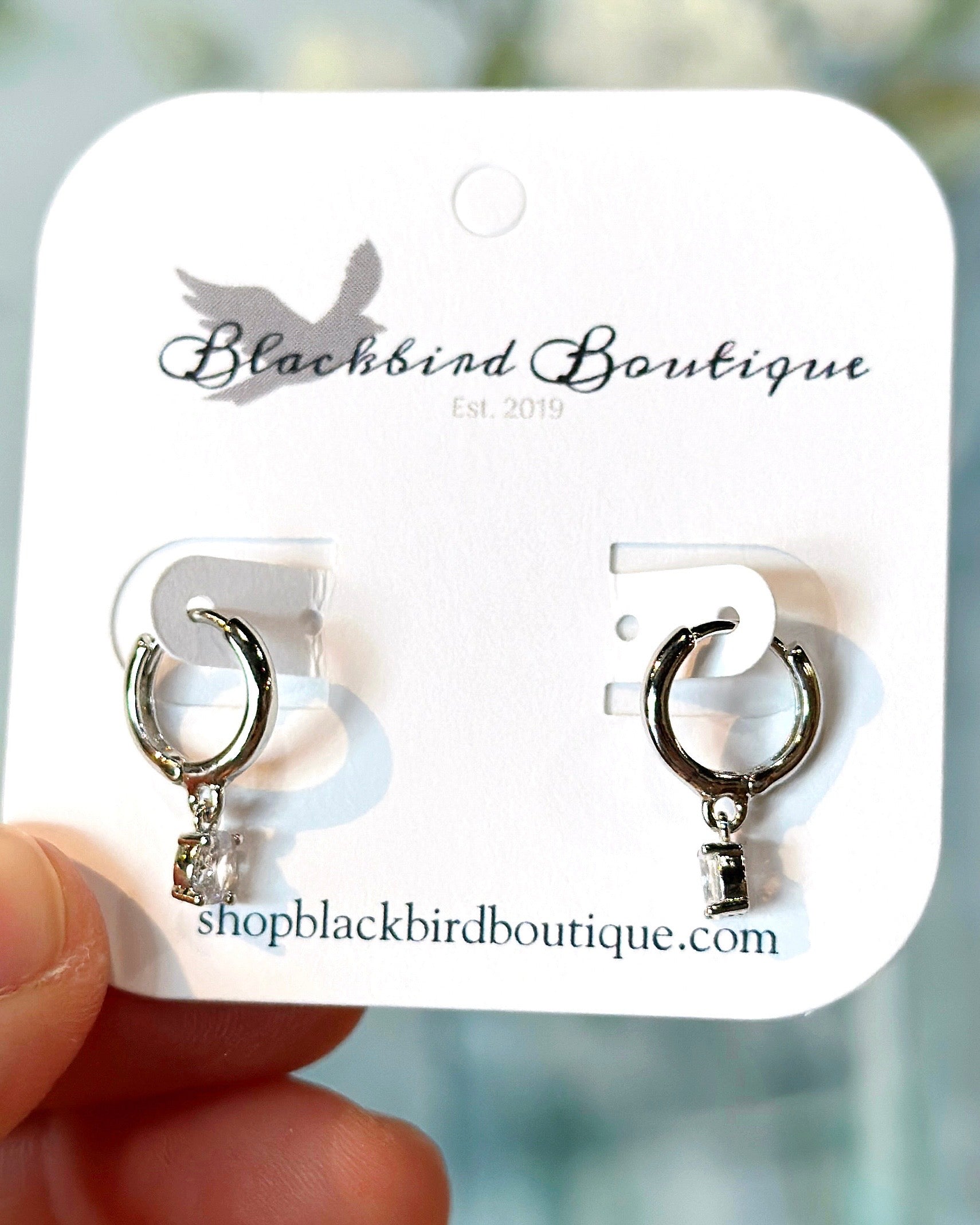 Gold Dipped Mini Rhinestone Huggie Earrings - Blackbird Boutique