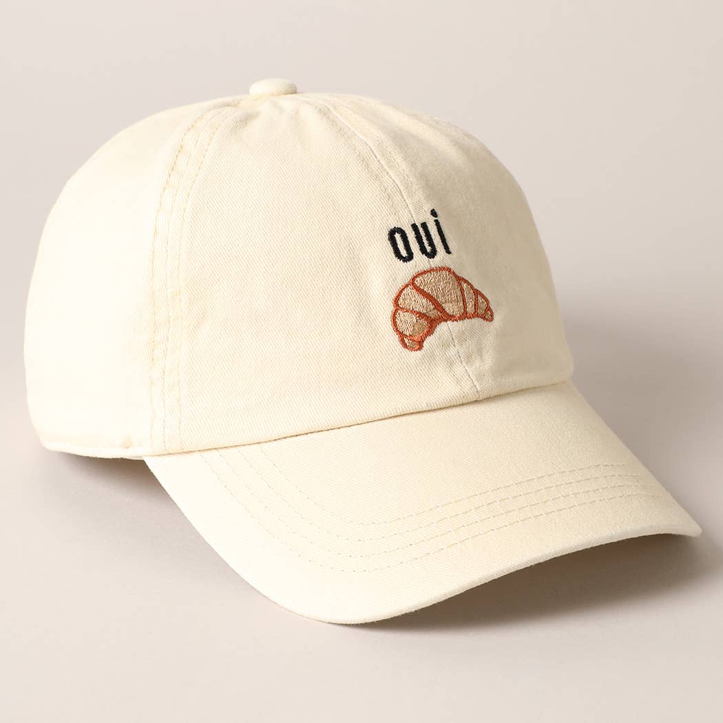 OUI Croissant Embroidered Baseball Cap