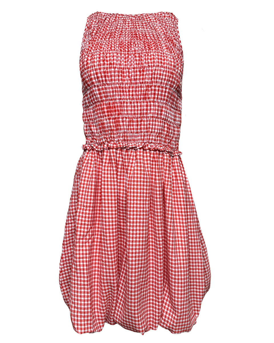 Bubble Hem Gingham Dress - Blackbird Boutique