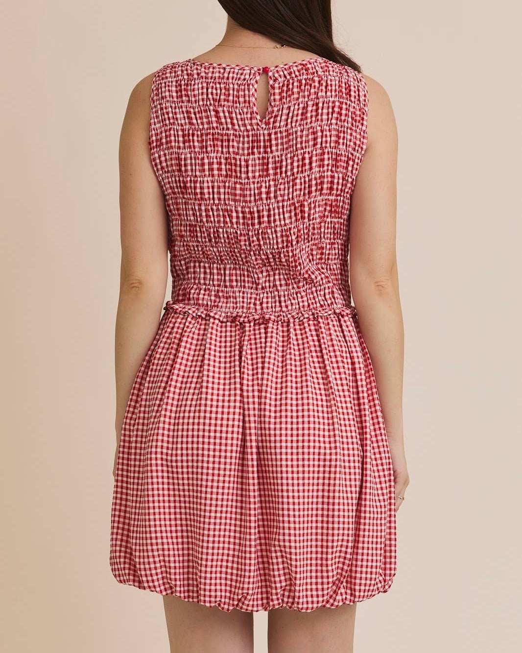 Bubble Hem Gingham Dress - Blackbird Boutique