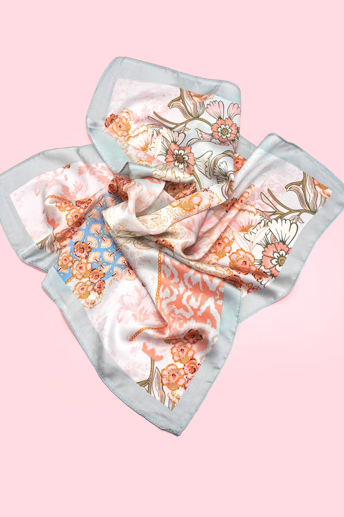 LARGE FLORAL PRINT BANDANA SCARF