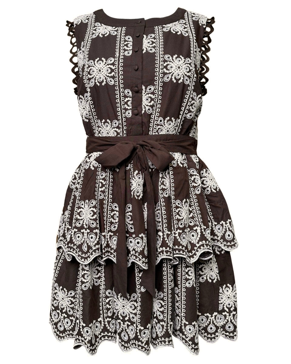 Embroidered Tiered Dress - Blackbird Boutique