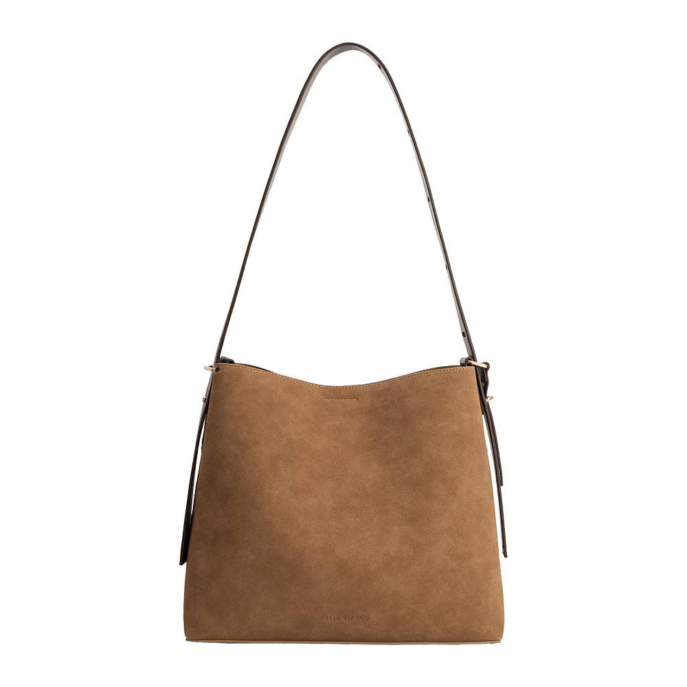MELIE BIANCO Stormie Mocha Vegan Suede Tote Bag