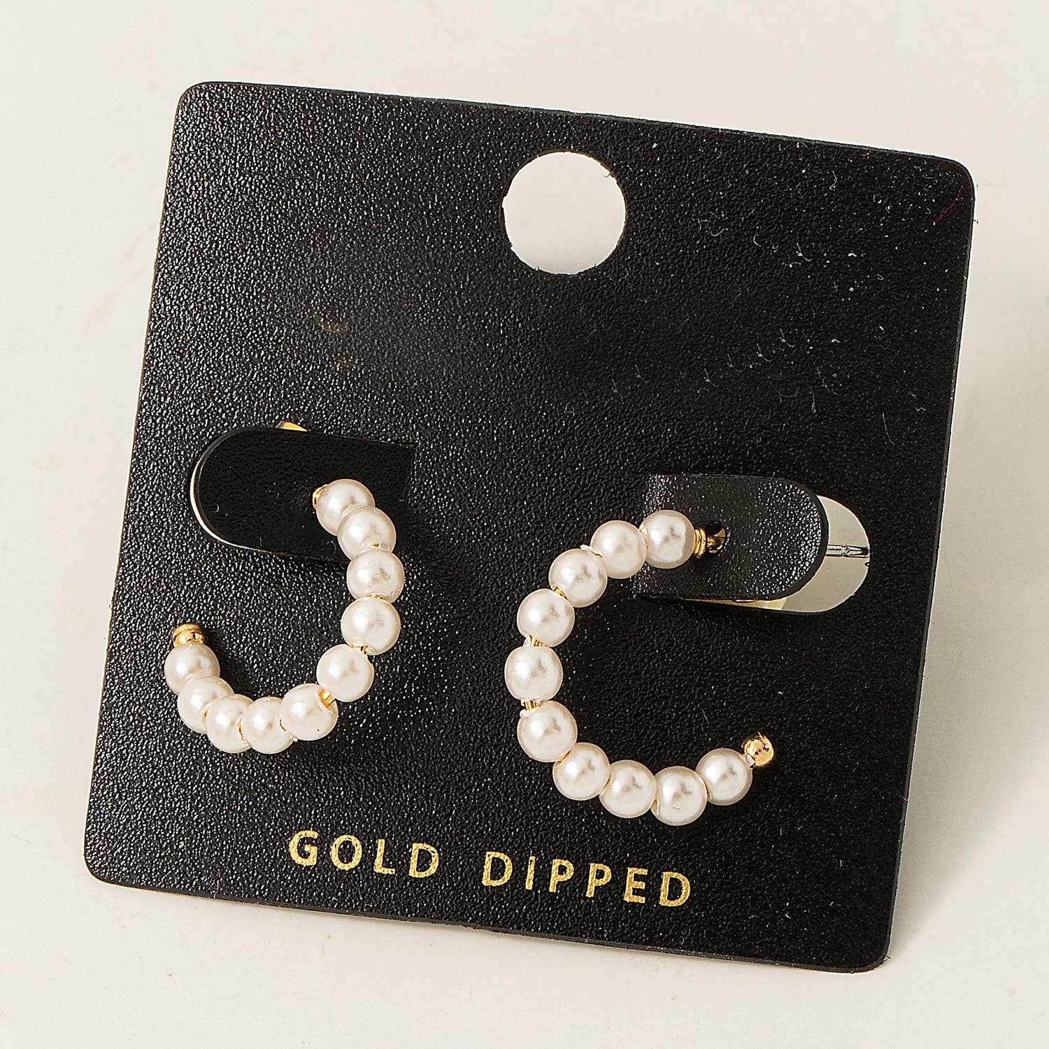 Gold Dipped Pearl Beaded Hoop Earrings - Blackbird Boutique