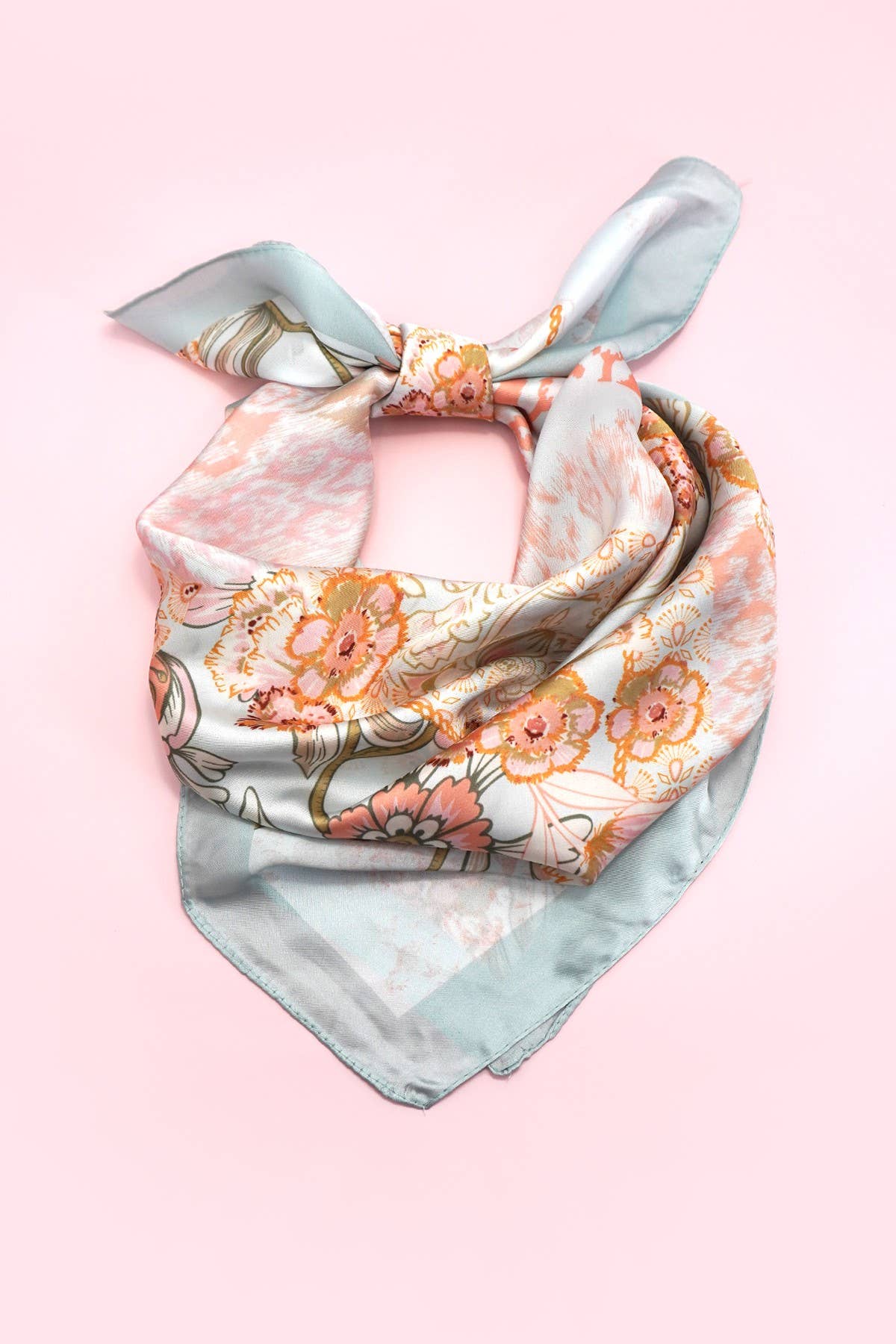LARGE FLORAL PRINT BANDANA SCARF