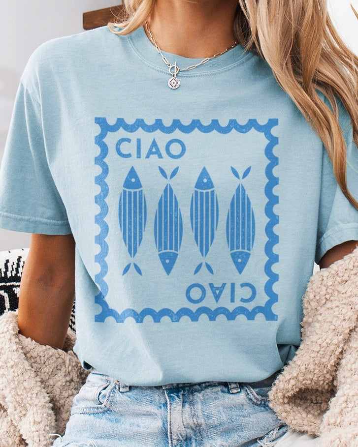 Ciao Sardines Comfort Colors Tee - Blackbird Boutique