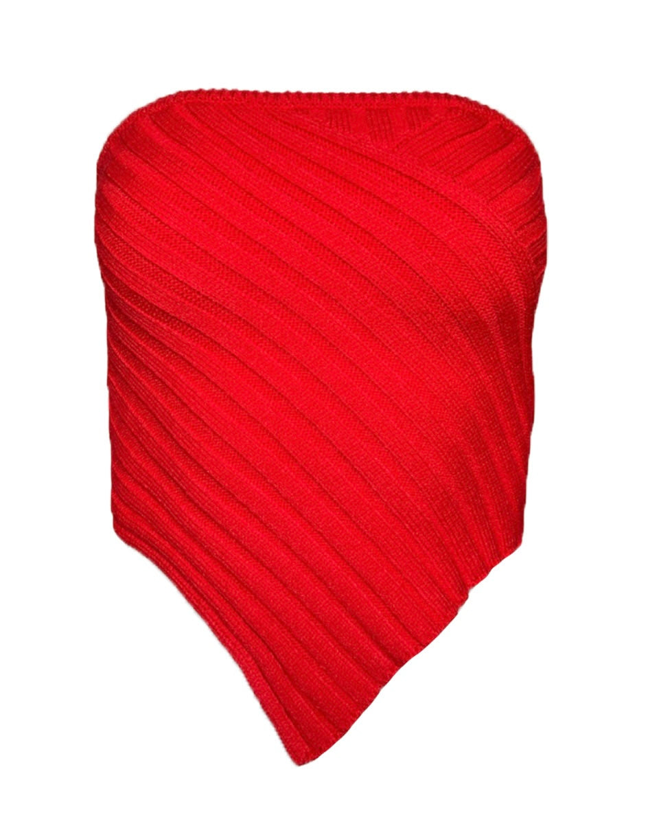 Scarf Hem Sweater Tube Top - Blackbird Boutique