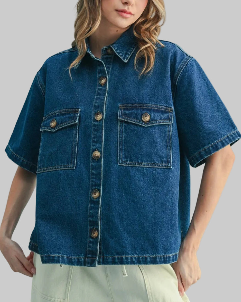 BUTTON-UP DENIM SHIRT