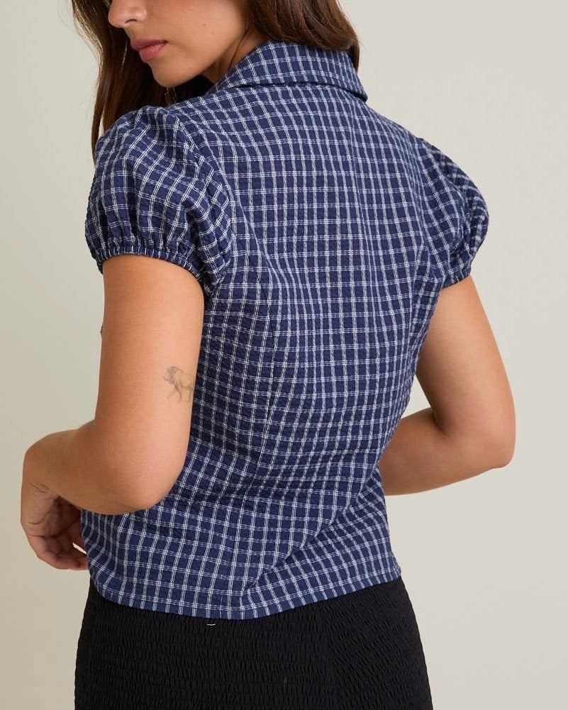 V-Neck Top With Short Sleeves - Blackbird Boutique