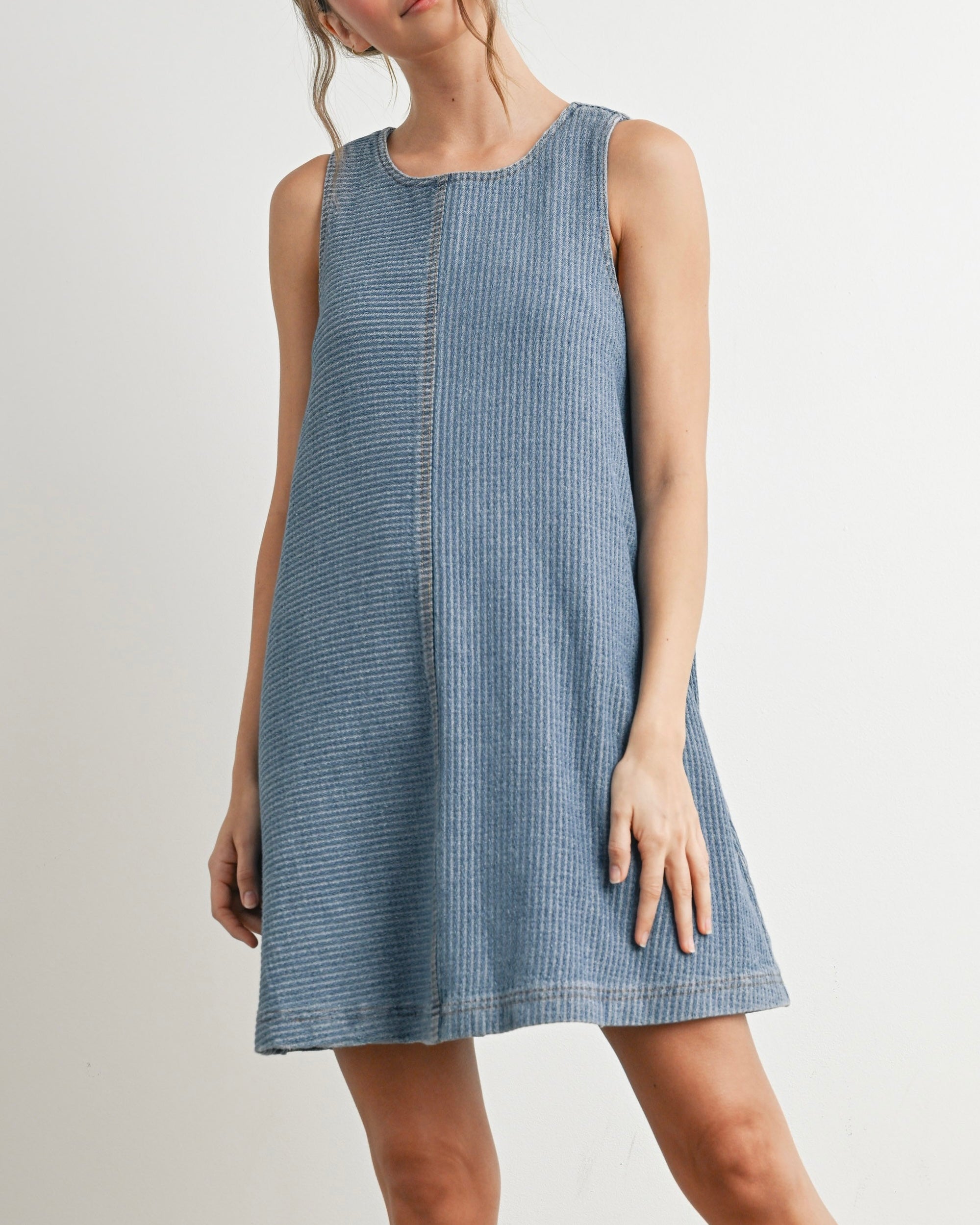 Cotton Denim Mini Dress - Blackbird Boutique