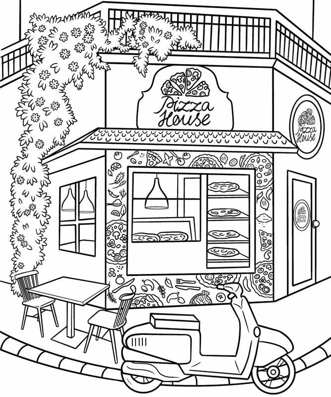 Cozy Boutiques Coloring Book