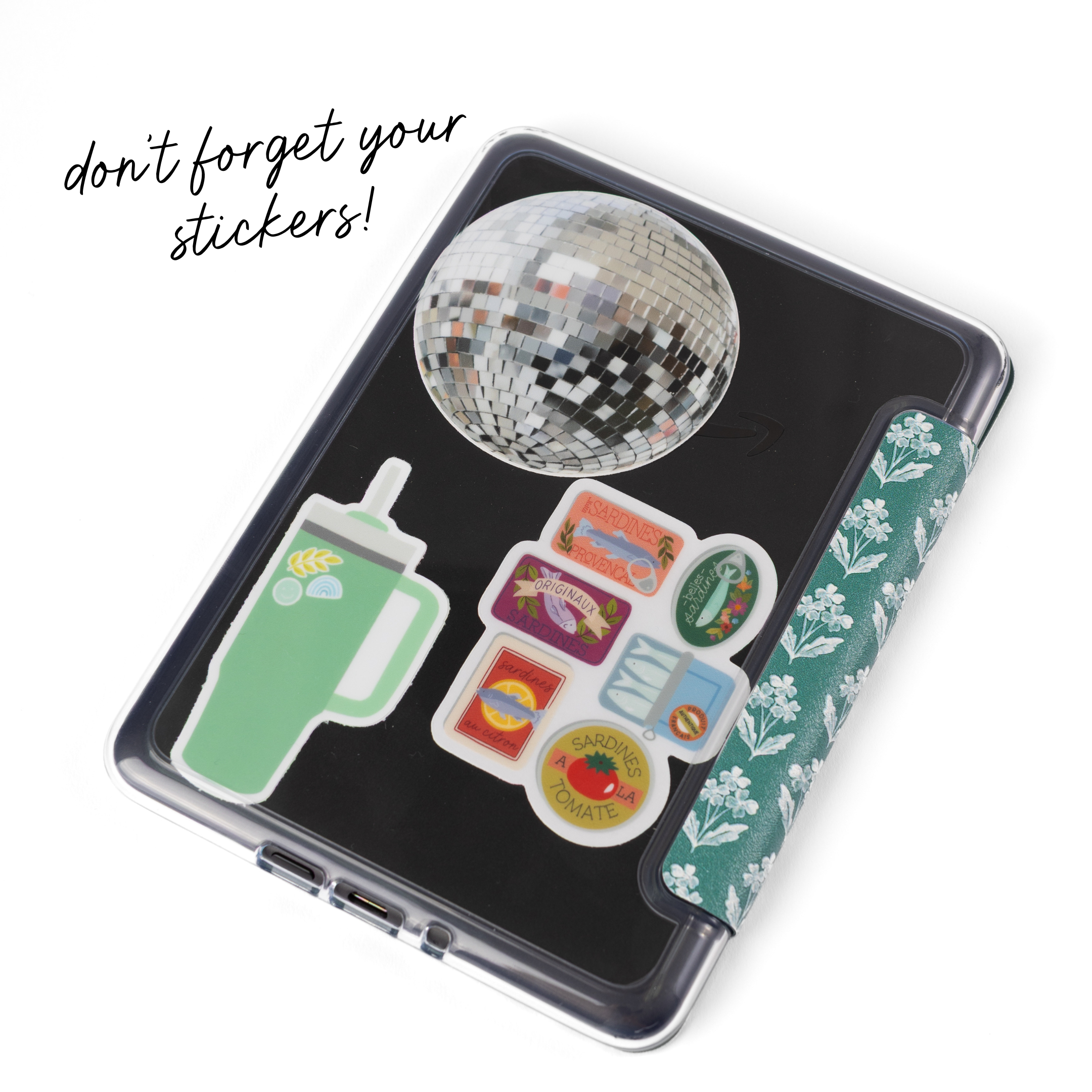 Forget Me Nots Sage Clear Back Kindle Case | Books & Reading - Blackbird Boutique