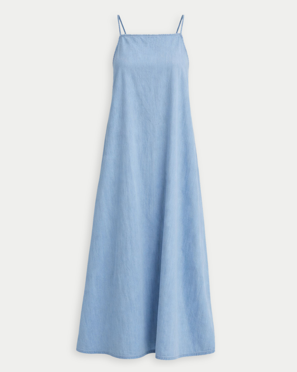 chambray maxi dress Denim Chambray Maxi Dress S