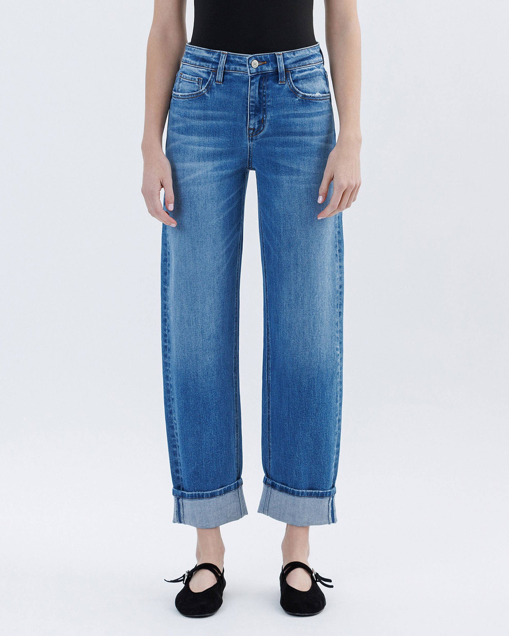 VERVET Kate Lullaby High Rise Barrel Cuffed Jeans