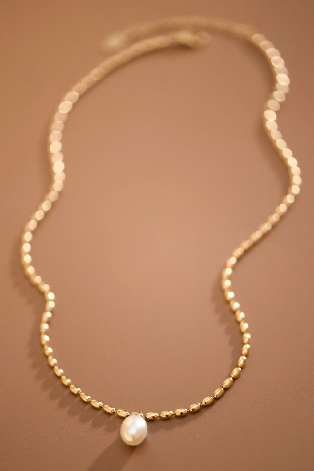 18K Gold Dipped Stainless Steel Pearl Necklace