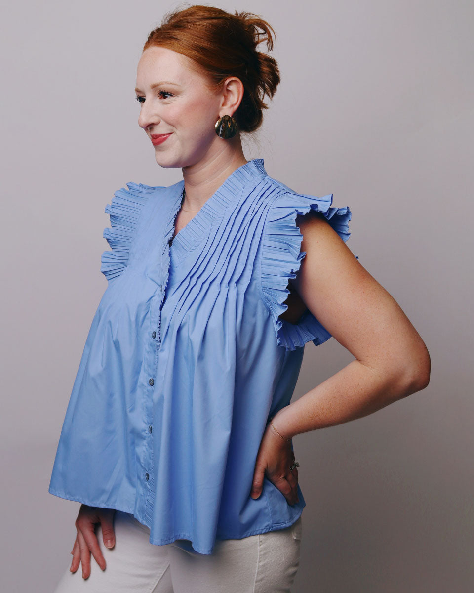 Stephanie Pleated Sleeve Top