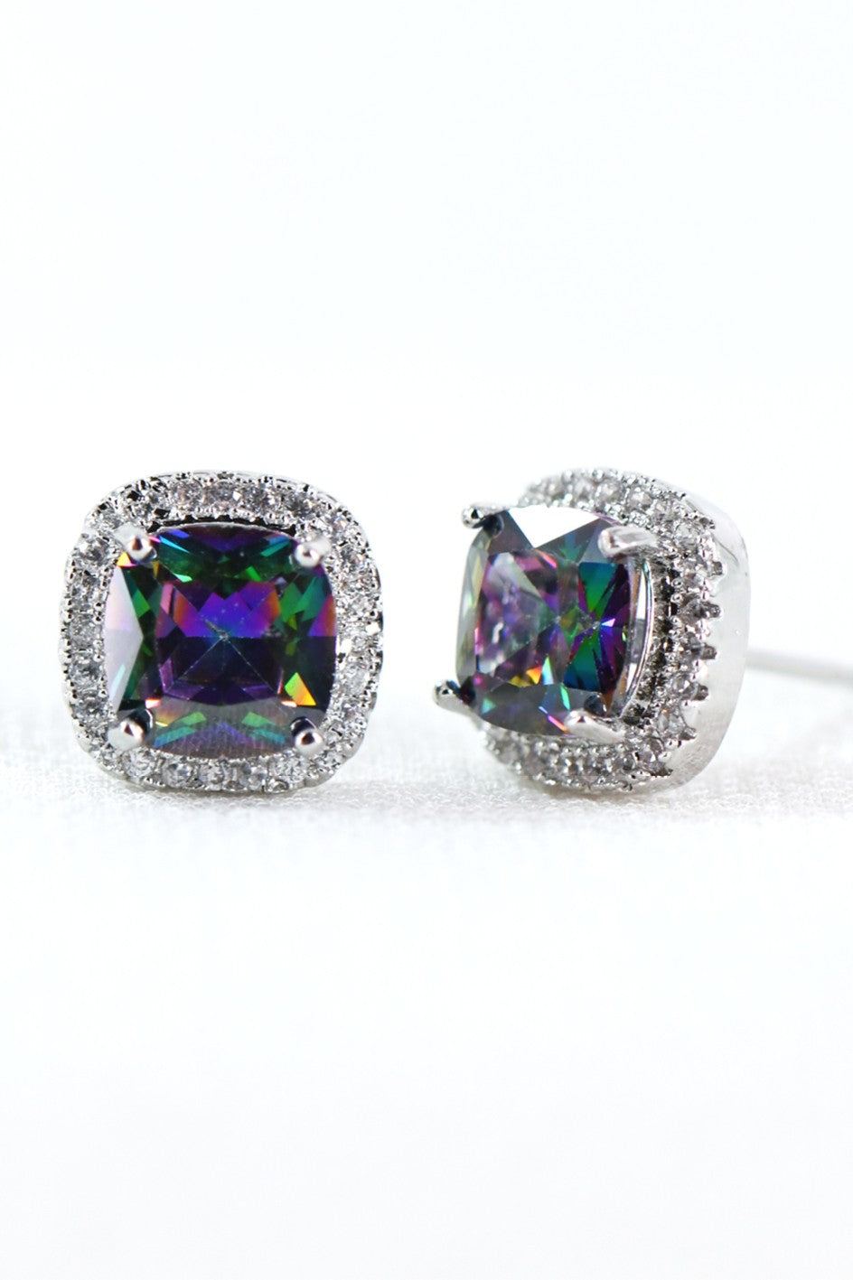 Dainty Mystic CZ Crystal Stud Earrings