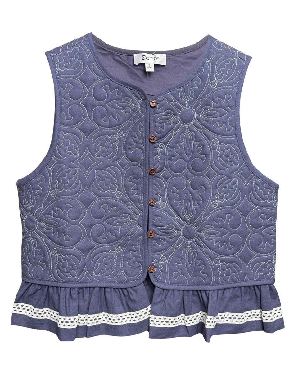 Quilted Peplum Vest - Blackbird Boutique