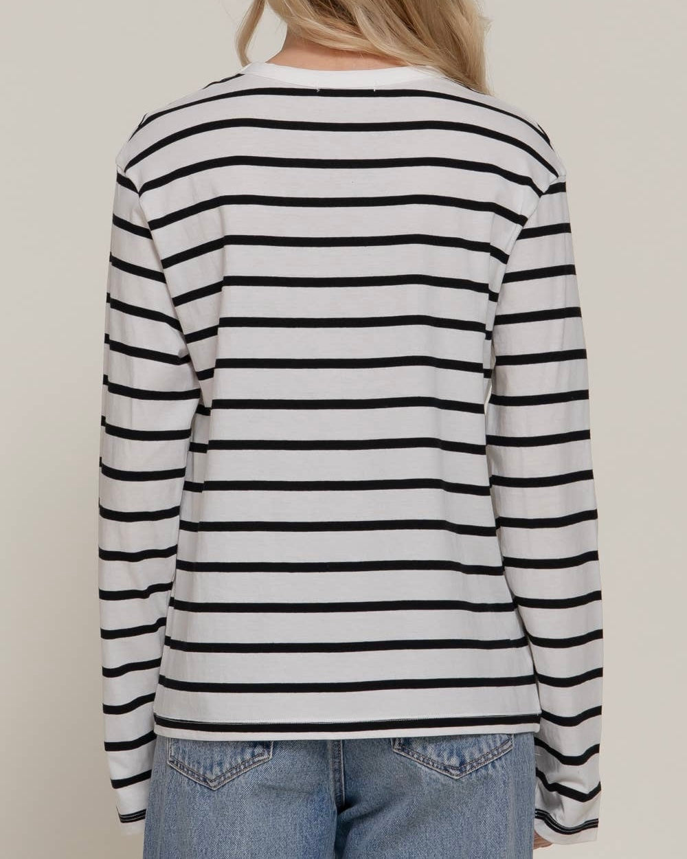 Long Sleeve Cotton Striped Tee - Blackbird Boutique