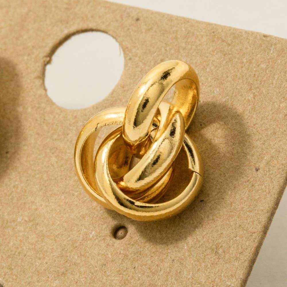 Metallic Knot Stud Earrings - Blackbird Boutique