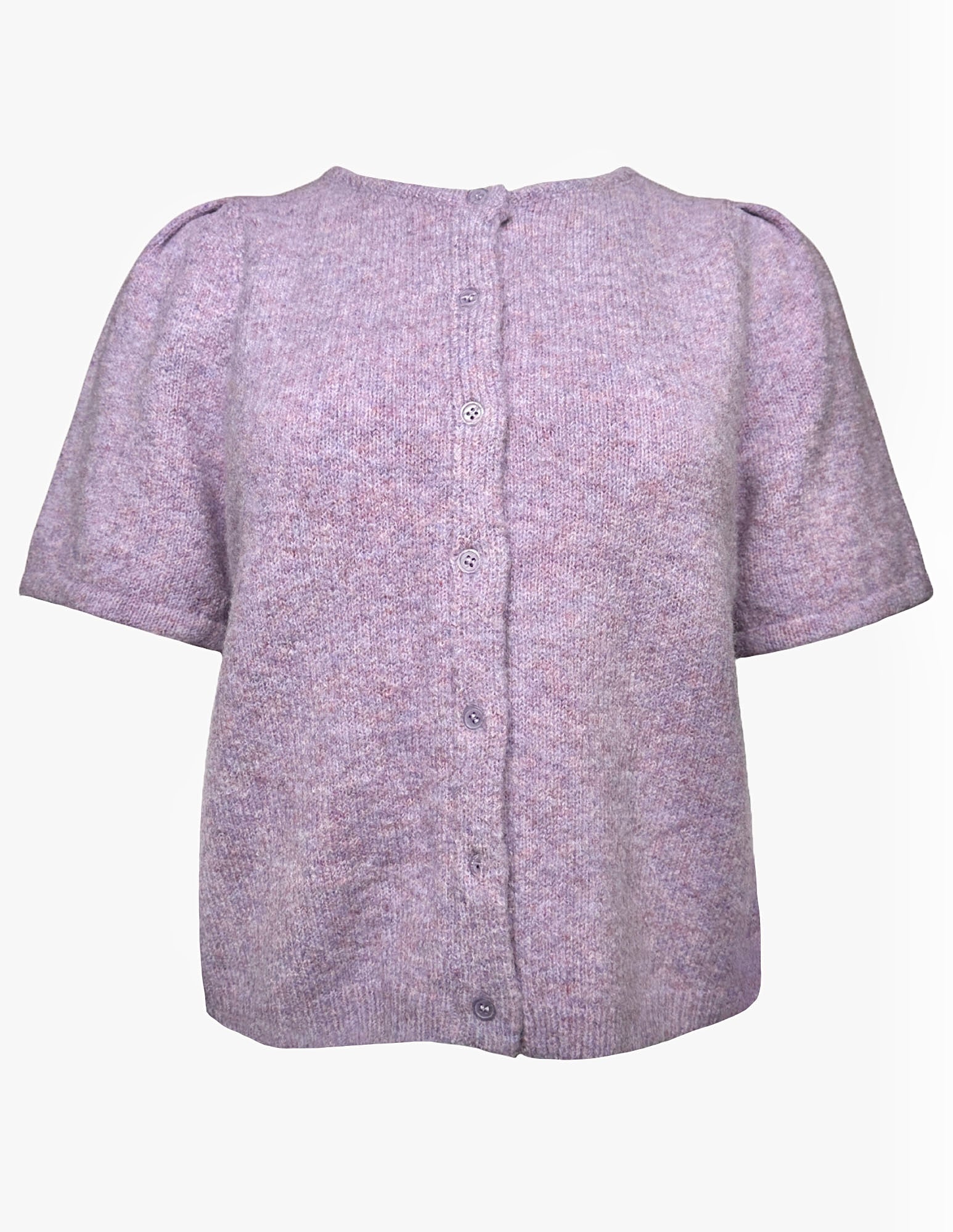 SHORT PUFF SLEEVE SWEATER CARDIGAN