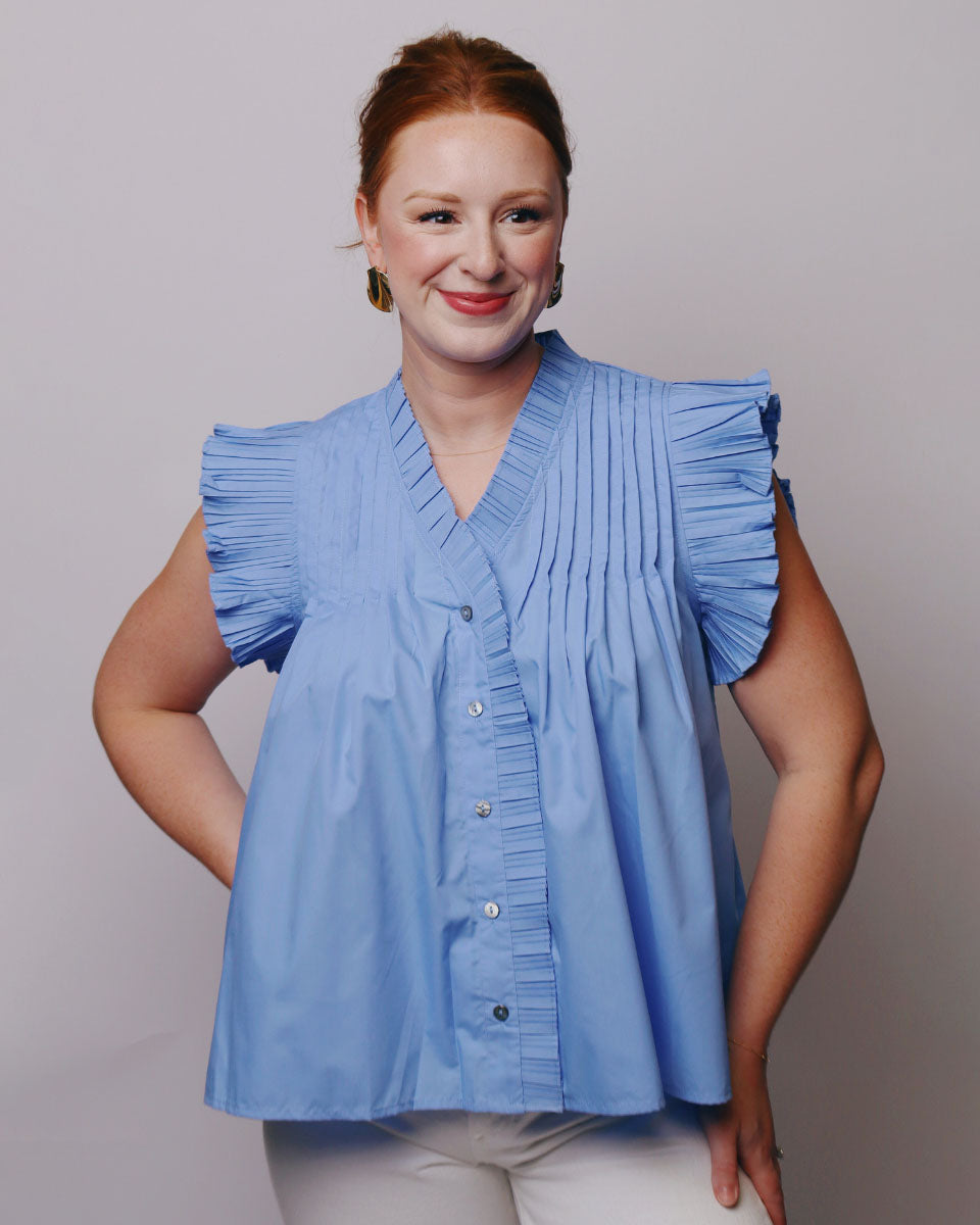 Stephanie Pleated Sleeve Top