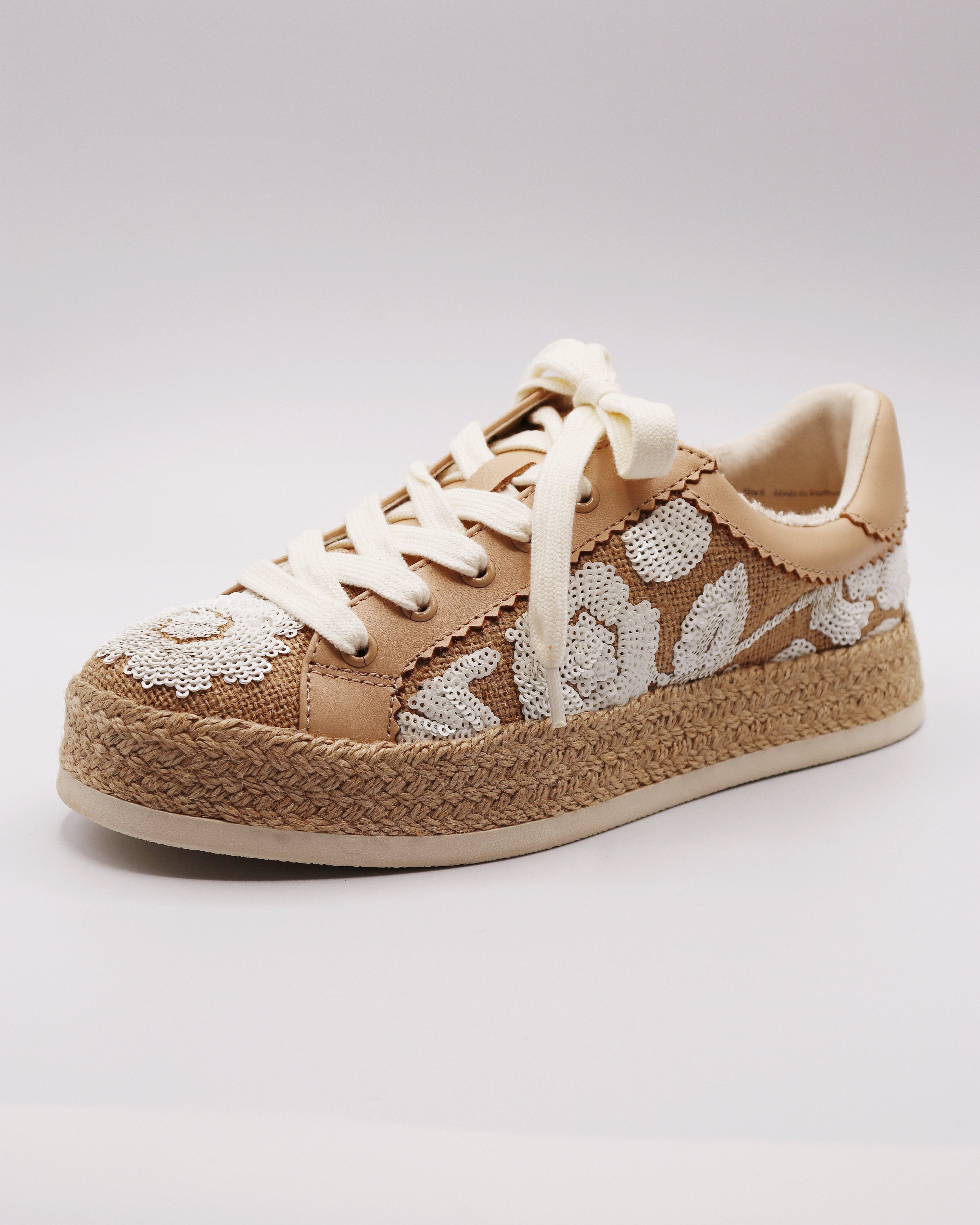 DOLCE VITA | Azalia Sneakers in Natural Multi Floral Sequin - Blackbird Boutique