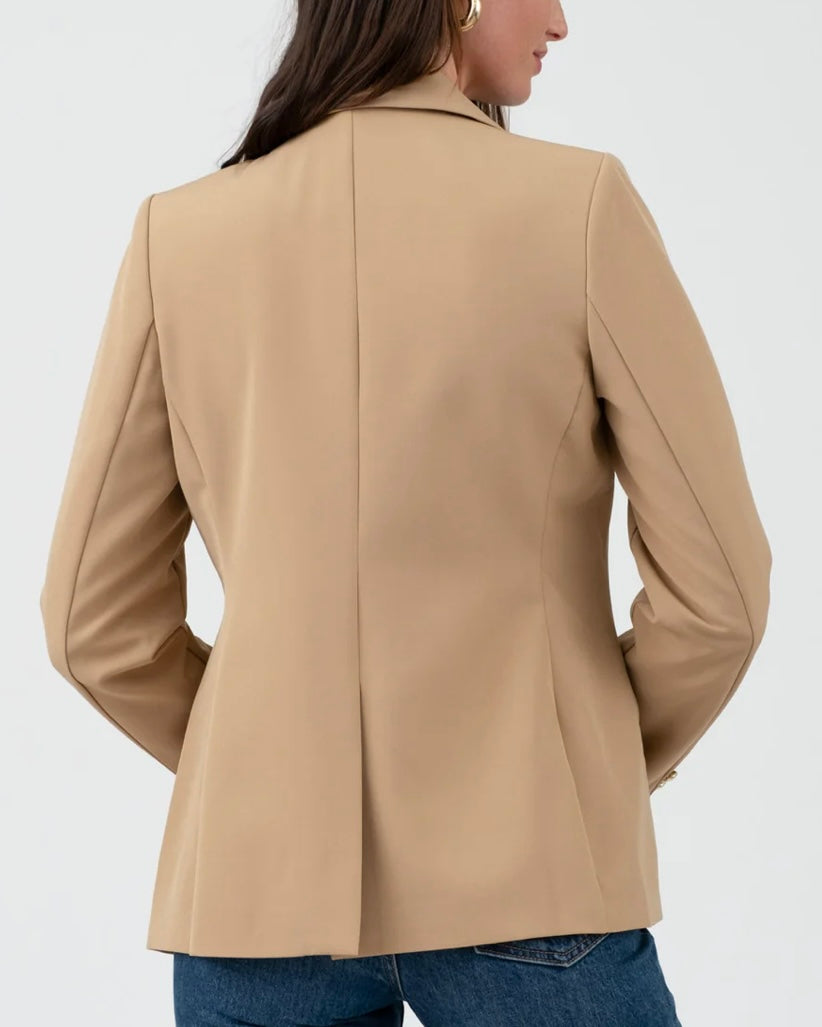Gold Button Cuff Blazer - Blackbird Boutique