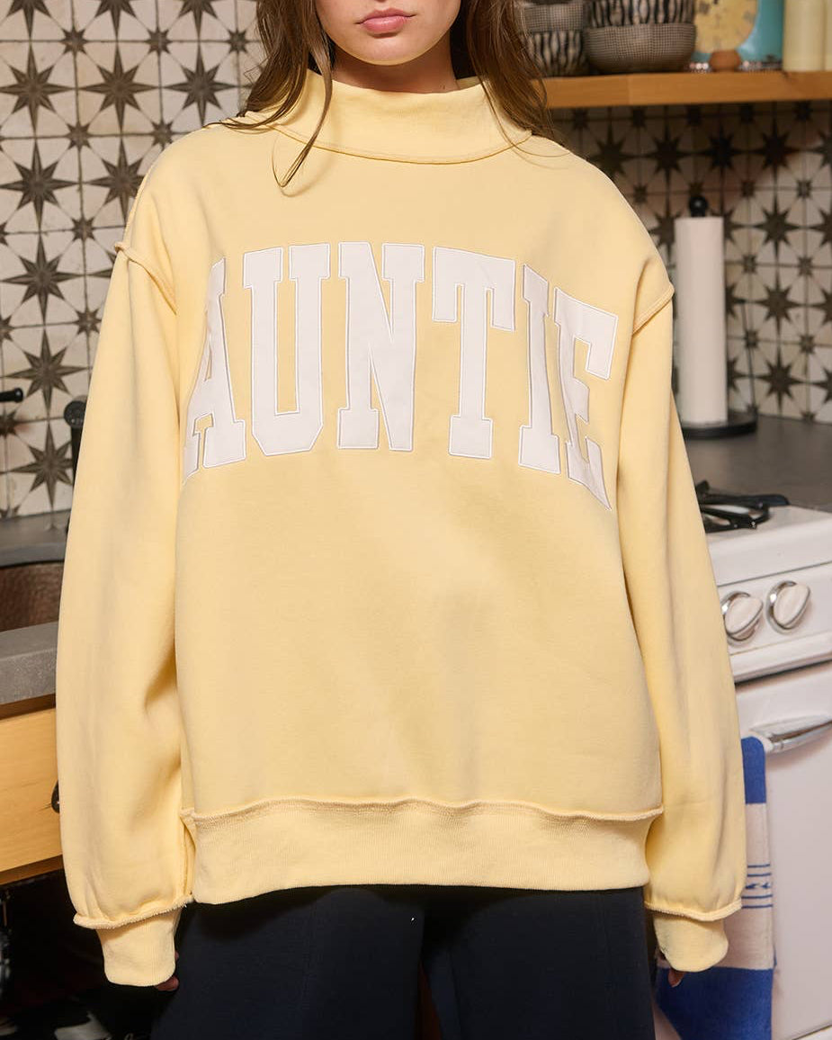 'AUNTIE' Embroidered Applique Sweatshirt