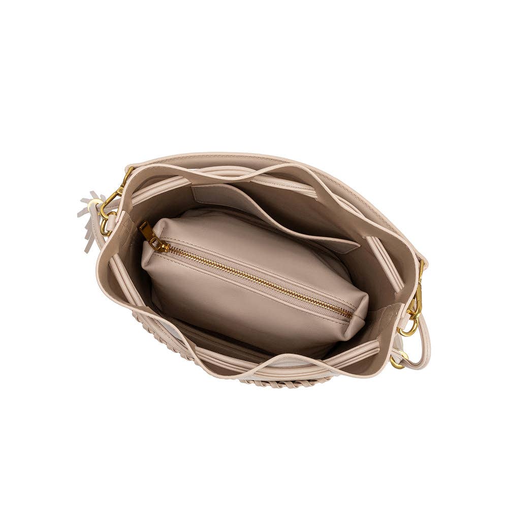 MELIE BIANCO Janae Bone Recycled Vegan Leather Top Handle Bag
