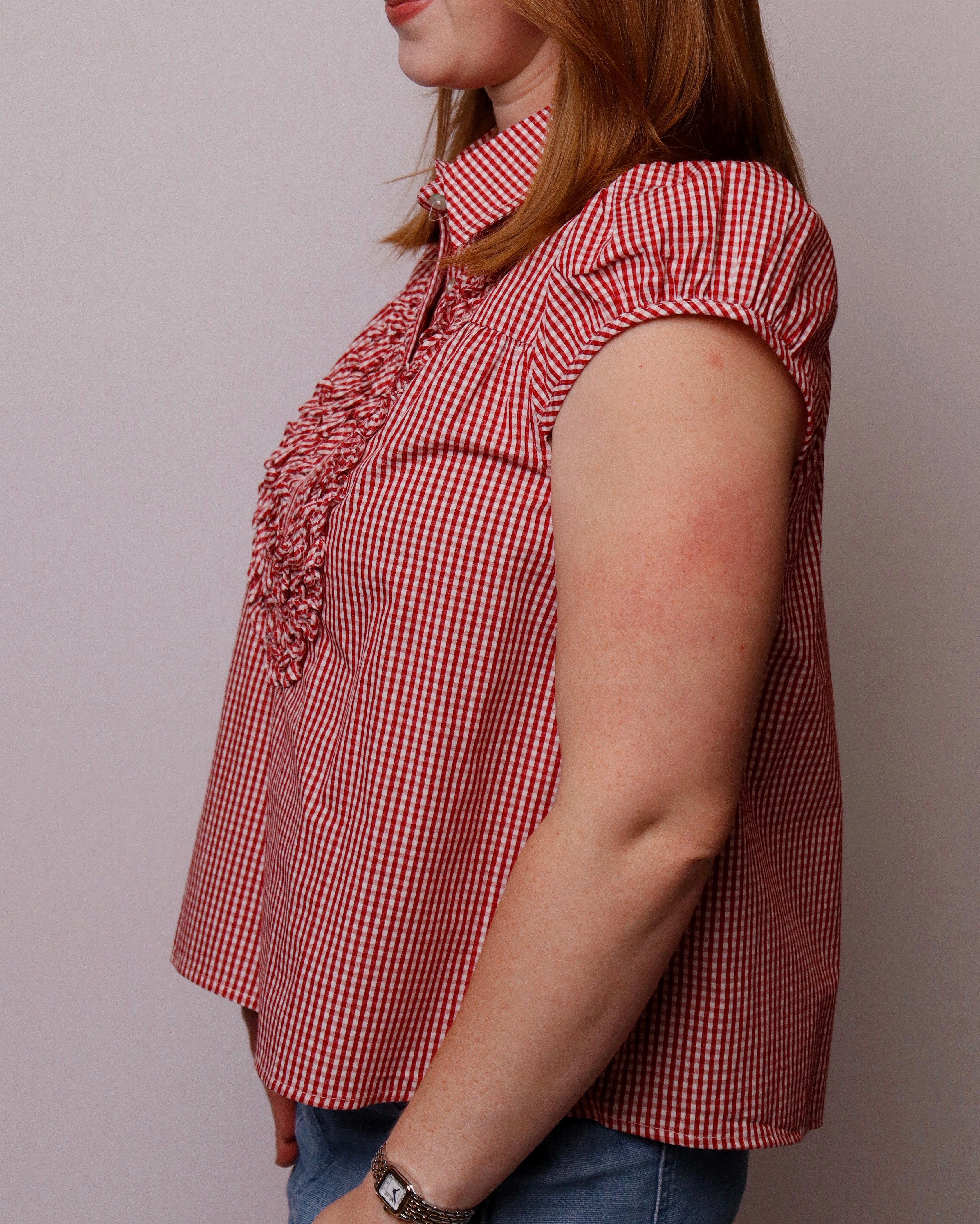 Clarissa Gingham Puff Sleeve Top - Blackbird Boutique
