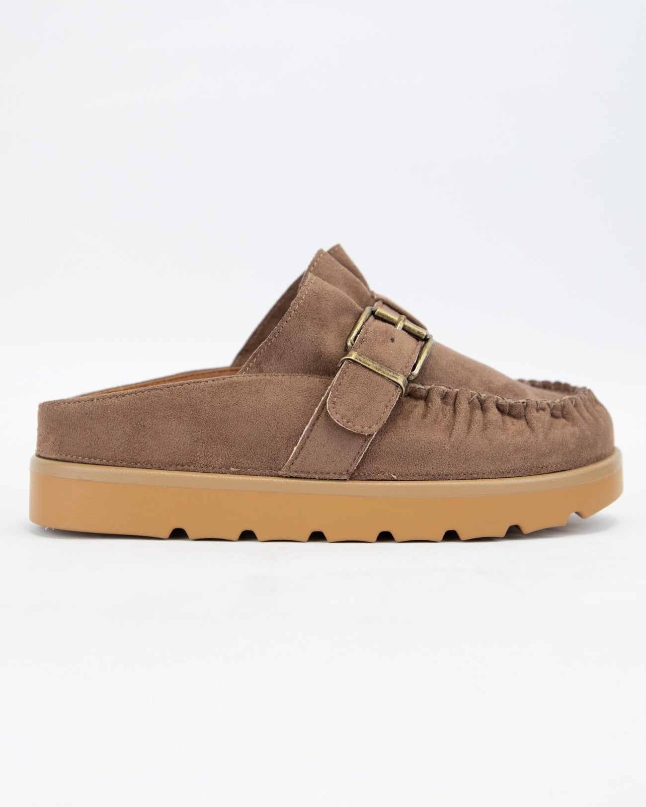 Ruffle Slip-On Moccasin Mule