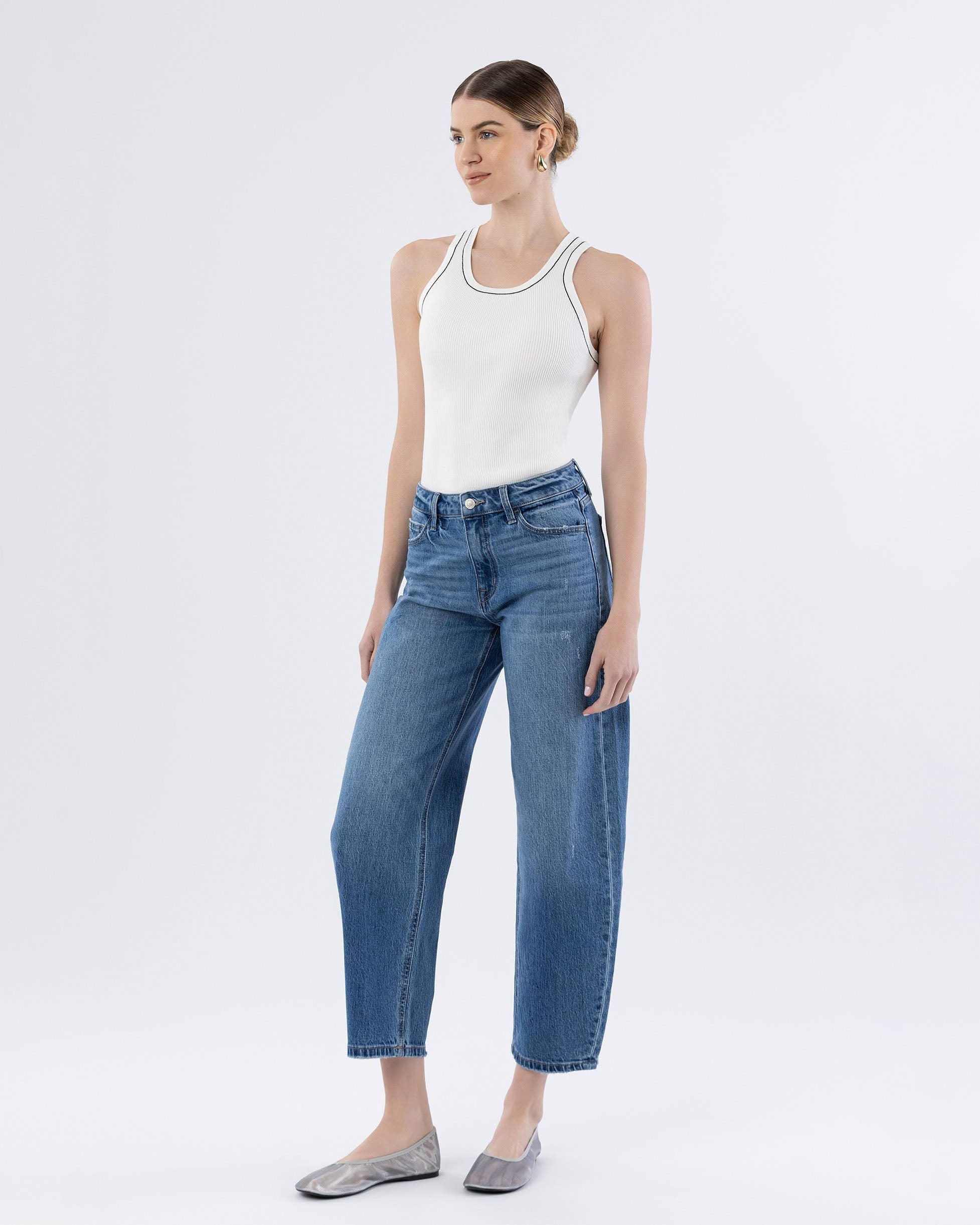 Vervet Kate High Rise Barrel Leg Jean - Blackbird Boutique