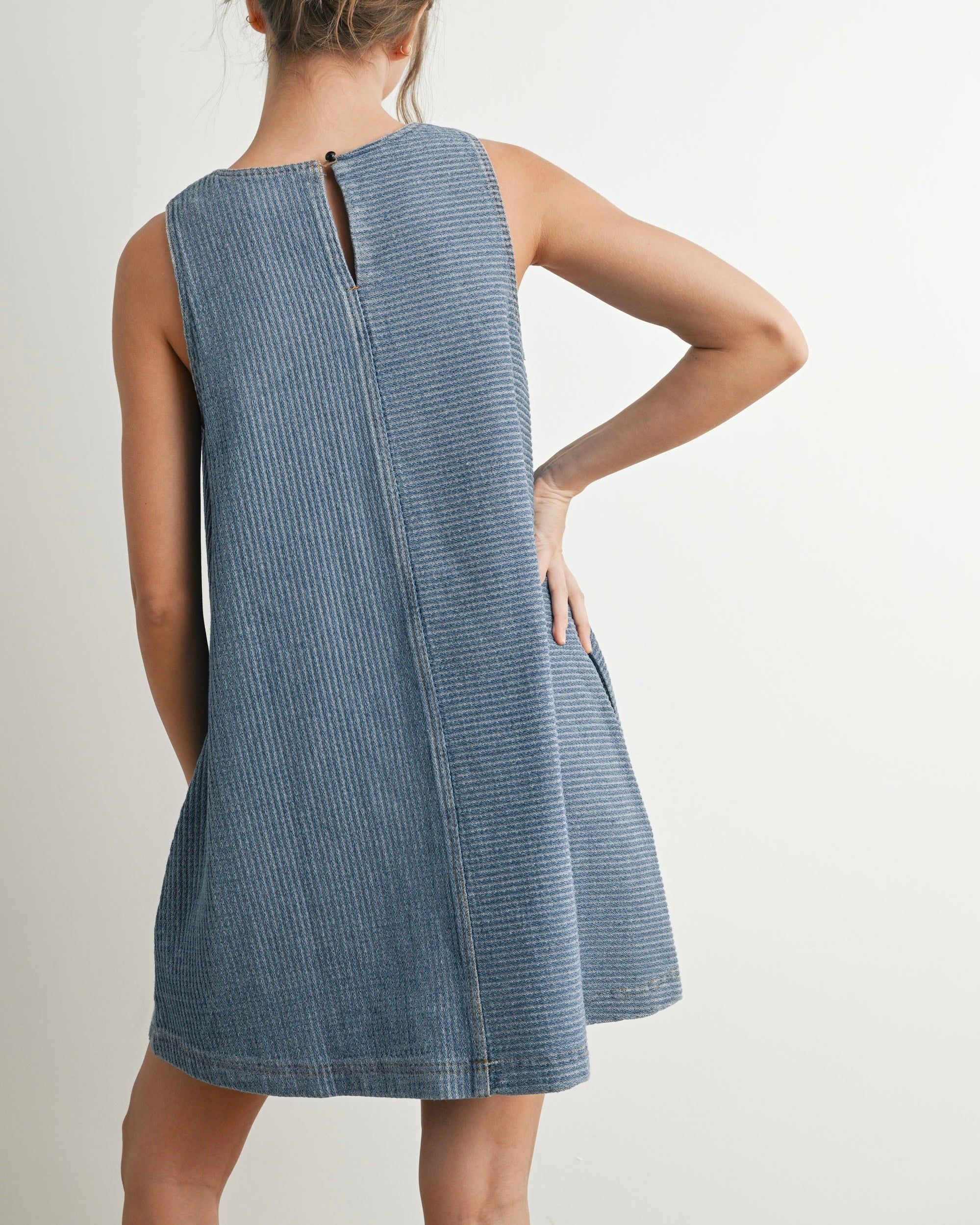 Cotton Denim Mini Dress - Blackbird Boutique