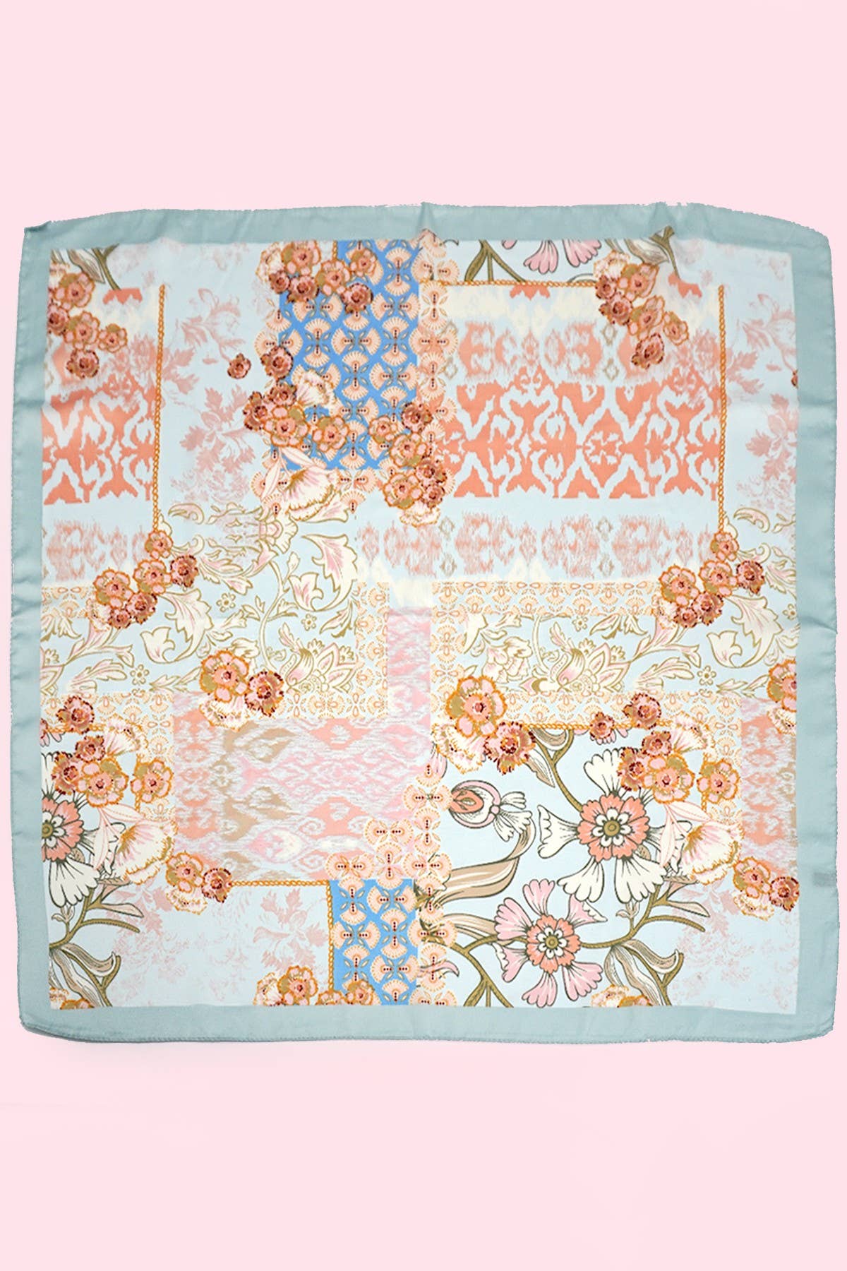 LARGE FLORAL PRINT BANDANA SCARF