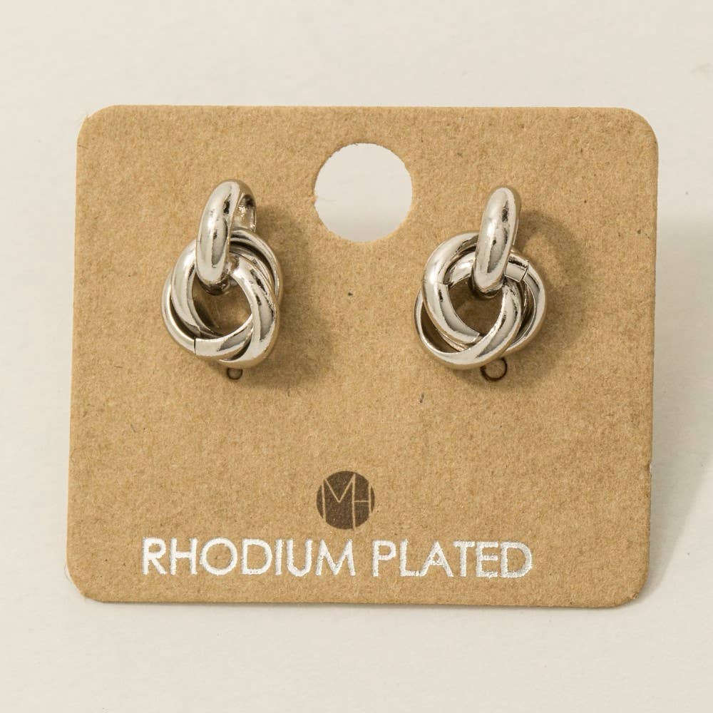 Metallic Knot Stud Earrings - Blackbird Boutique