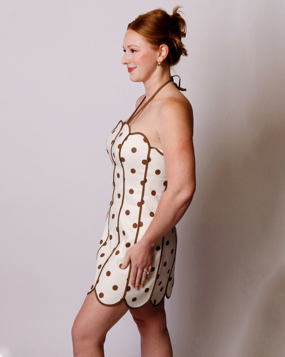 The Anastasia Halter Mini Polka Dot Dress