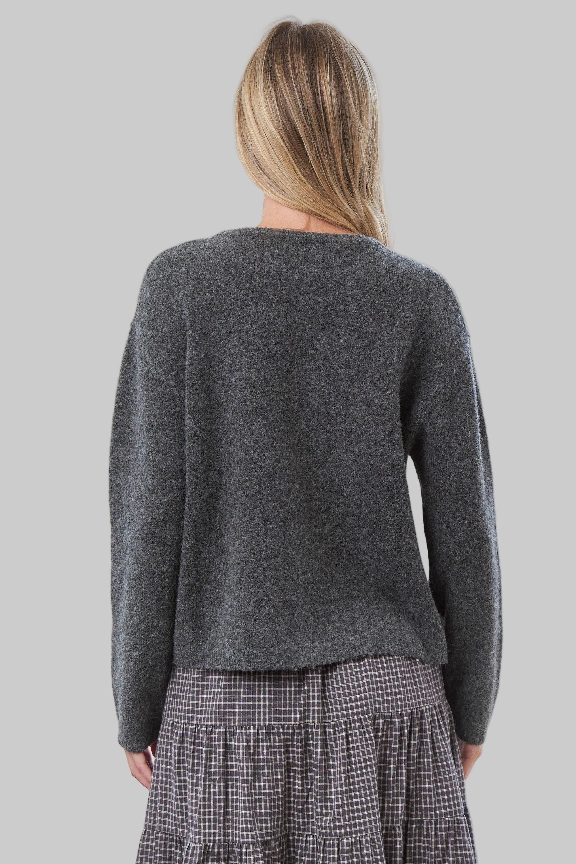 Lovie Heart-Shaped Buttons Knit Cardigan