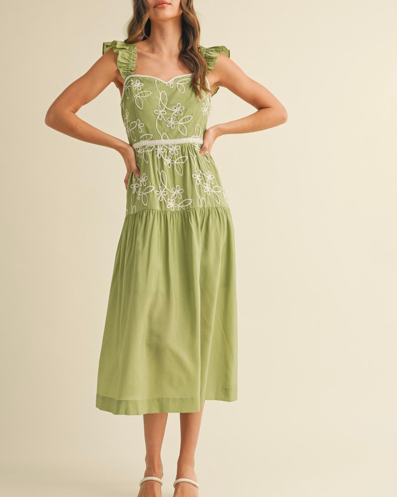 Sundress in Sage Green - Blackbird Boutique