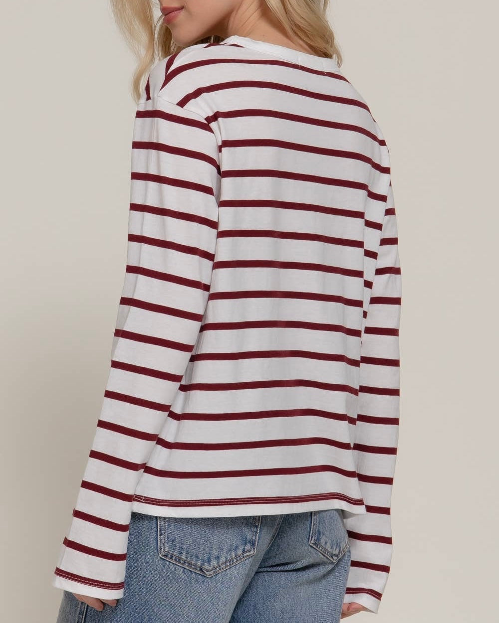 Long Sleeve Cotton Striped Tee - Blackbird Boutique